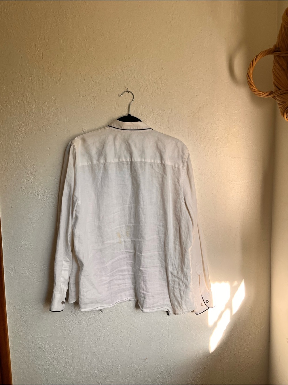 Lauren Ralph Lauren White Linen Button-Up Shirt Jacket - Picture 2 of 6